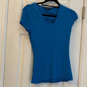 INC International Concepts Teal V-Neck Short Sleeve Top